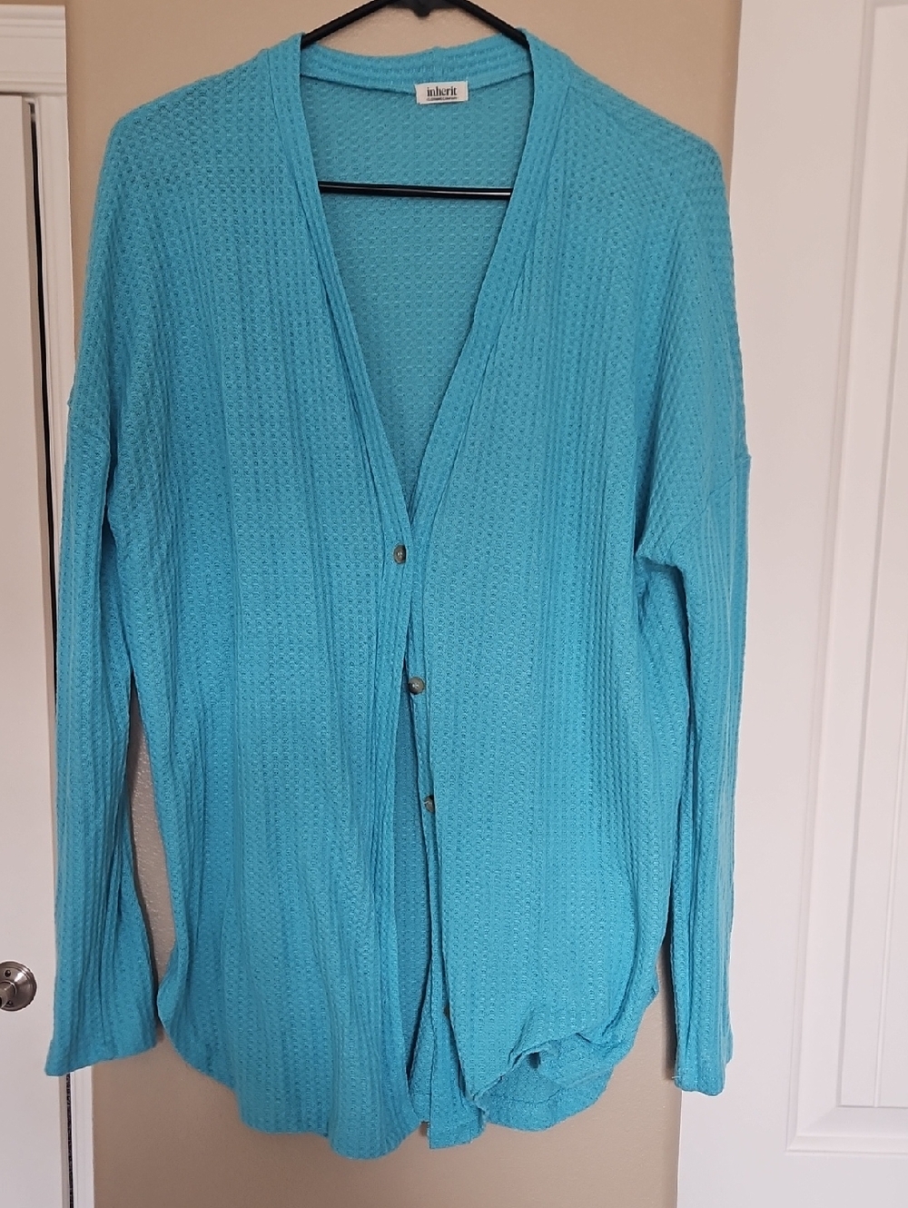 Inherit Turquoise Knit Button Cardigan